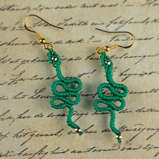 Macramé Snake Earrings