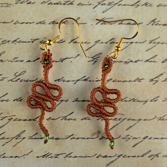 Macramé Snake Earrings