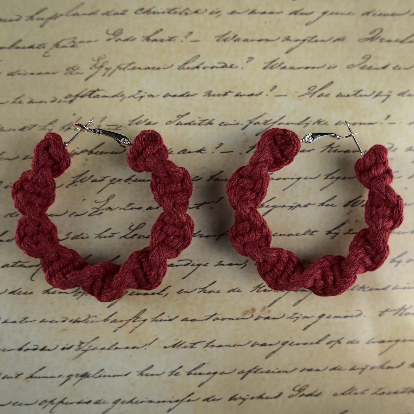 Macramé Twisted Hoop Earrings