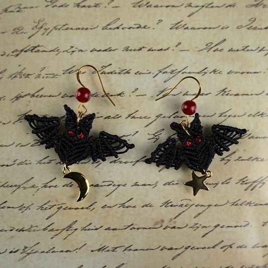 Macramé Bat Earrings