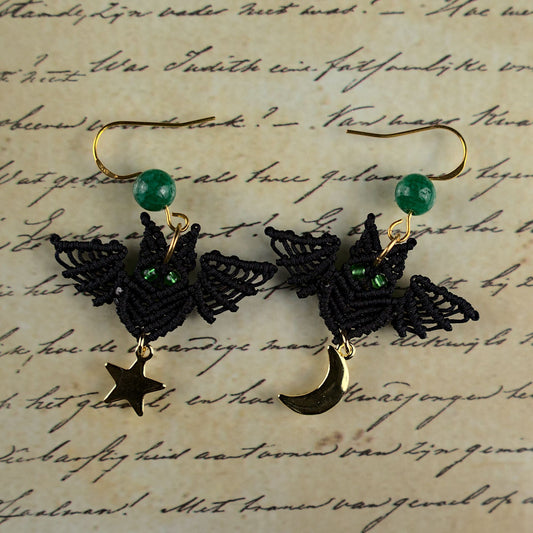 Macramé Bat Earrings