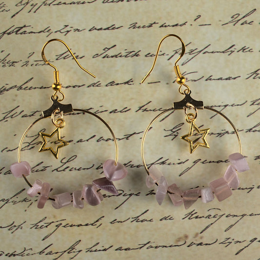 Amethyst Chip Hoop Earrings