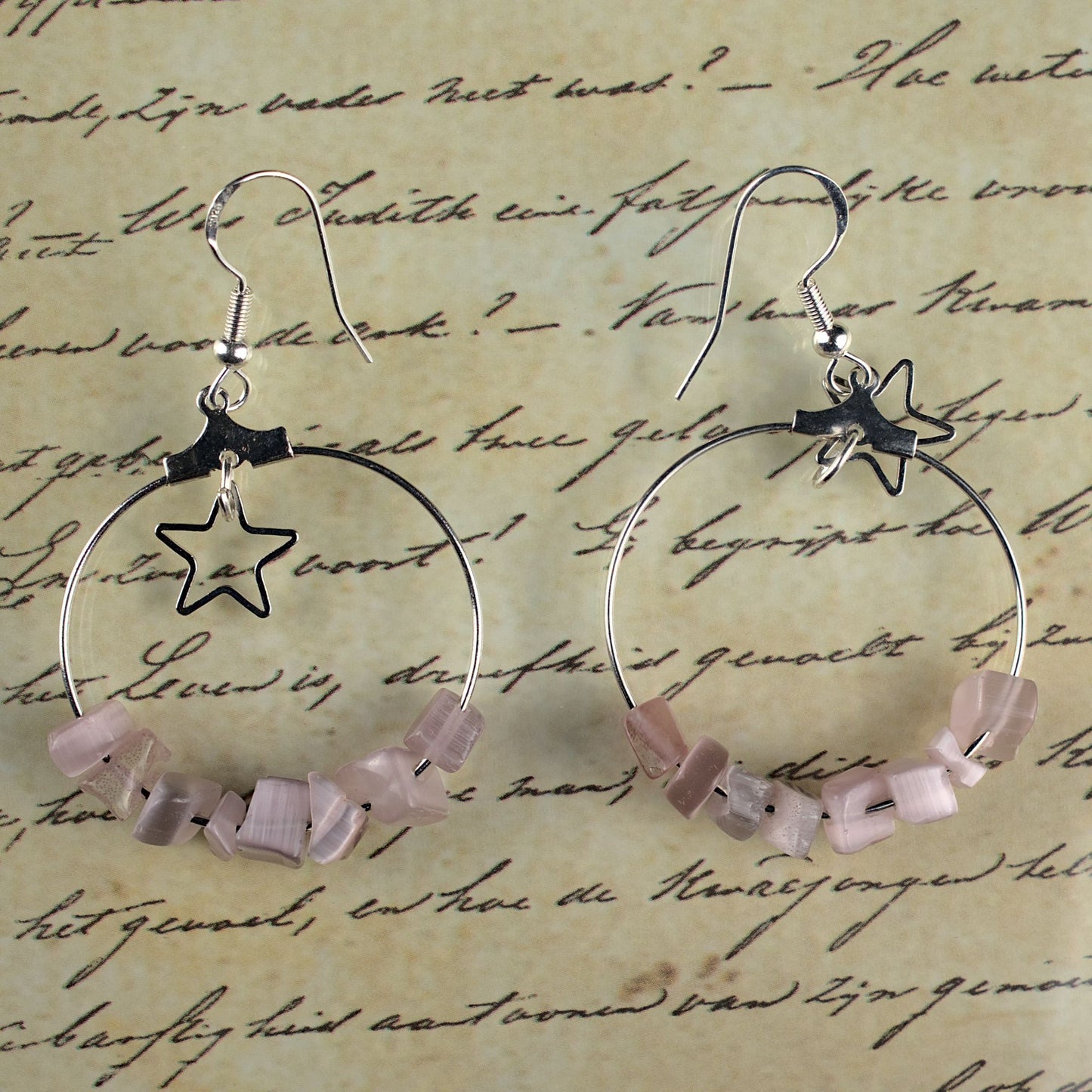 Amethyst Chip Hoop Earrings