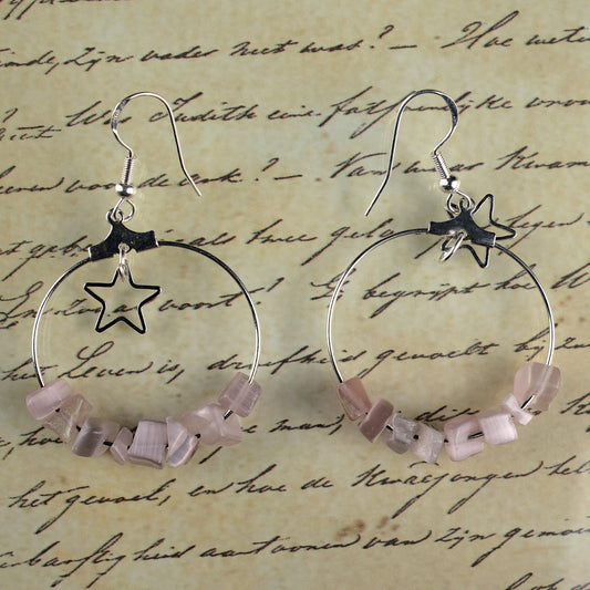 Amethyst Chip Hoop Earrings