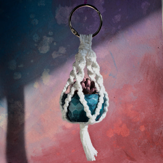 Potted Succulent w/ Hanger- Blue, Purple