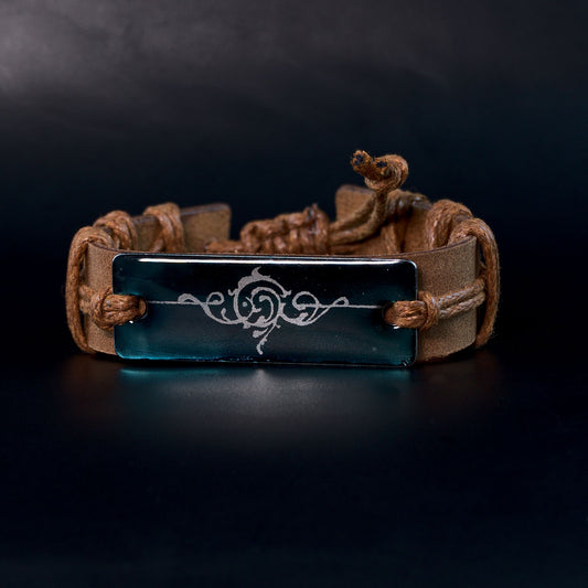 Filigree Engraving - Unisex Leather Adjustable Bracelet