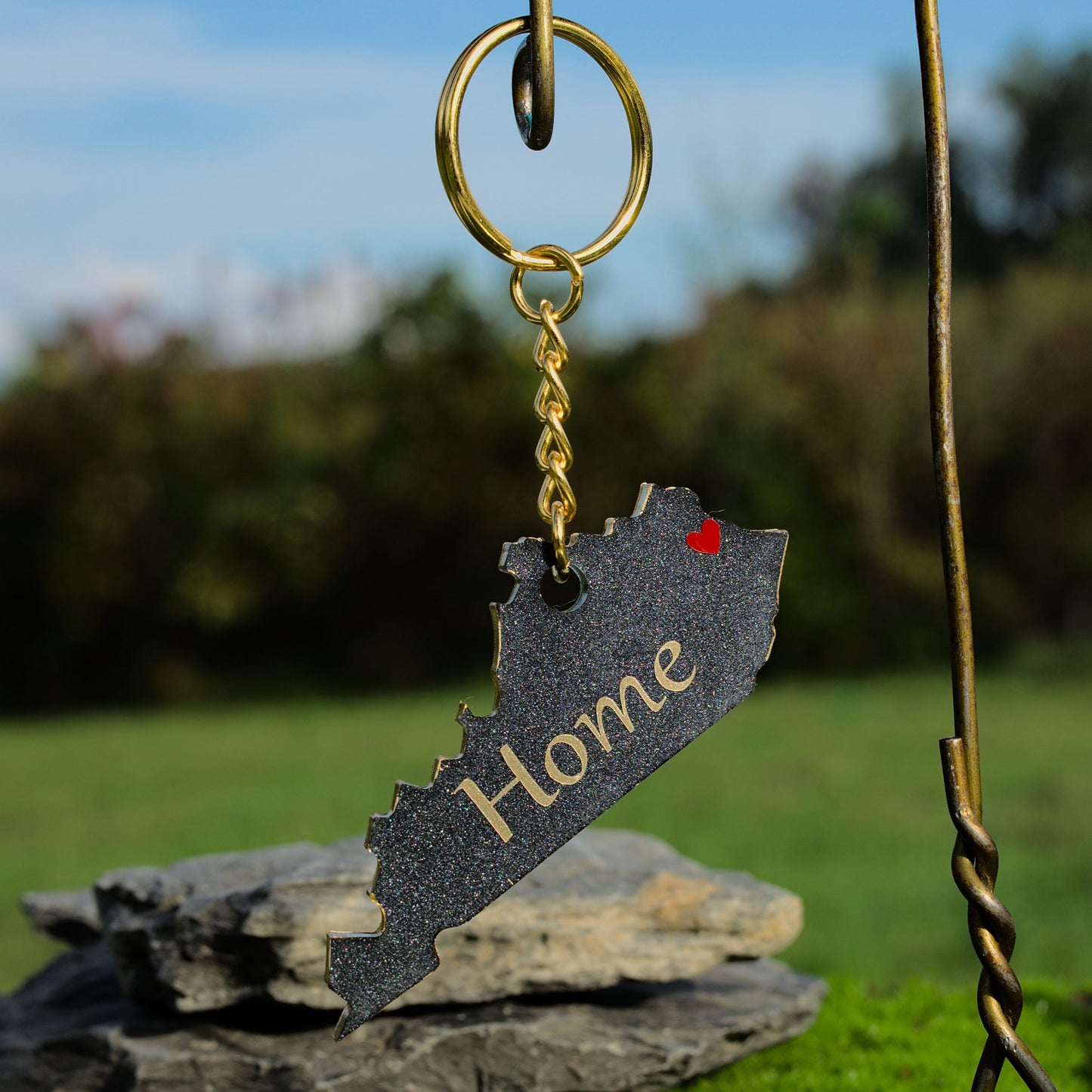 Kentucky Home Keychain- Coal