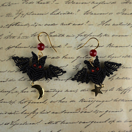 Macramé Bat Earrings